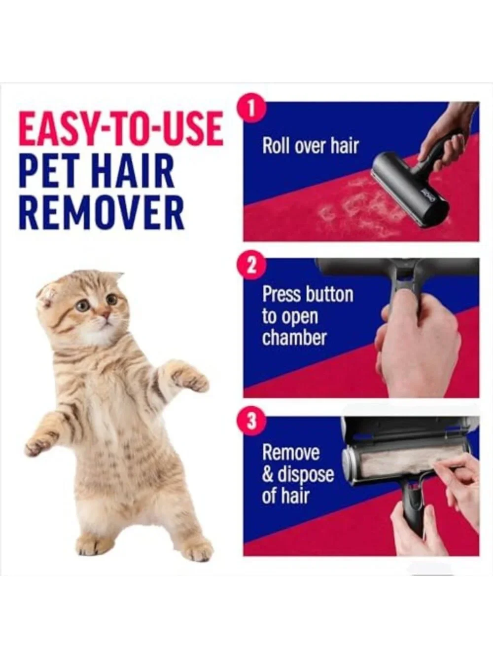 Reusable Pet Hair Remover Roller – Eco-Friendly Lint Roller for Cats & Dogs